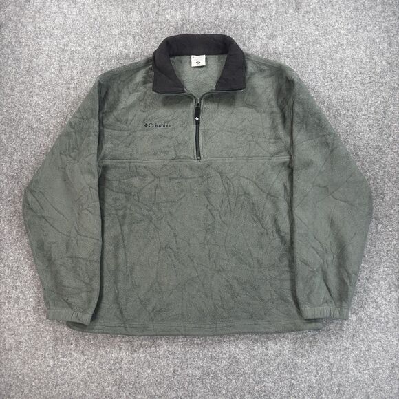 Vintage Columbia Men's Half Zip Fleece Pullover Medium Olive Green XM6362-F03 - Picture 2 of 9